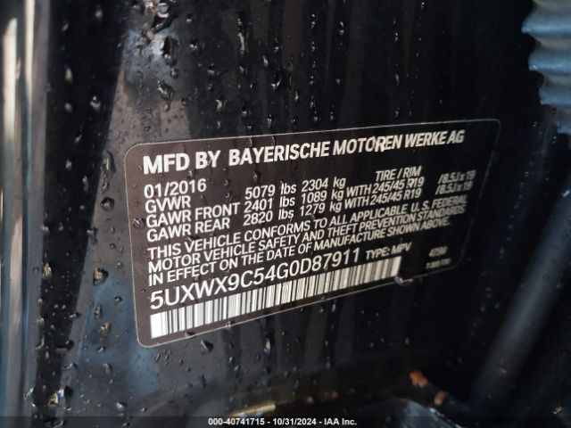 Photo 8 VIN: 5UXWX9C54G0D87911 - BMW X3 