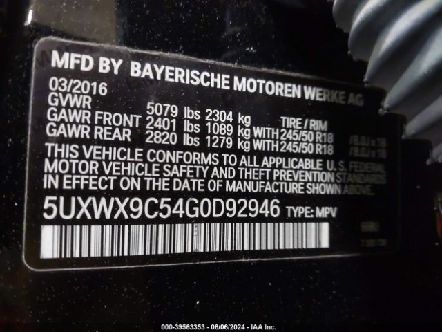 Photo 8 VIN: 5UXWX9C54G0D92946 - BMW X3 