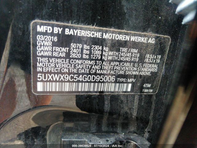 Photo 8 VIN: 5UXWX9C54G0D95006 - BMW X3 