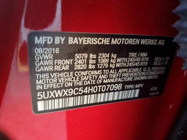 Photo 11 VIN: 5UXWX9C54H0T07098 - BMW X3 XDRIVE2 