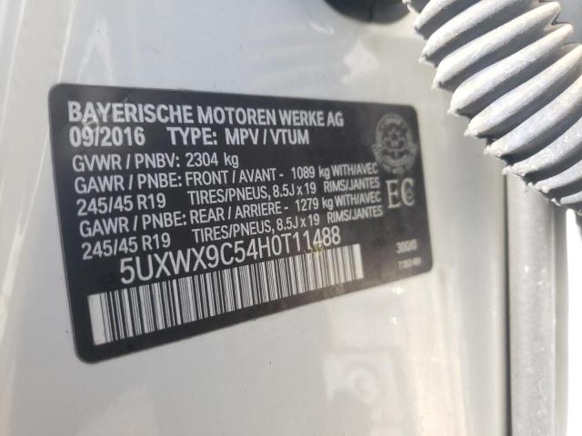 Photo 9 VIN: 5UXWX9C54H0T11488 - BMW X3 XDRIVE2 