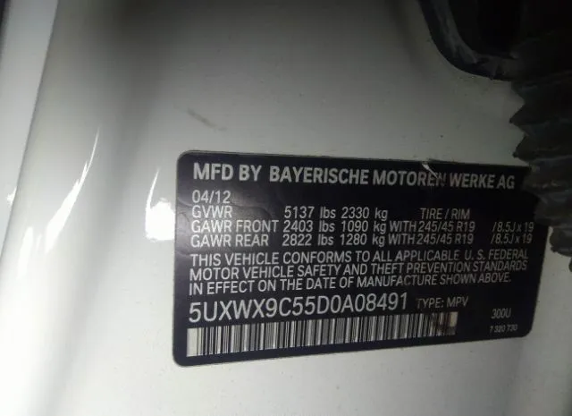 Photo 8 VIN: 5UXWX9C55D0A08491 - BMW X3 