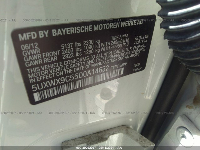 Photo 8 VIN: 5UXWX9C55D0A14632 - BMW X3 