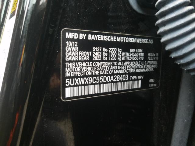 Photo 9 VIN: 5UXWX9C55D0A28403 - BMW X3 XDRIVE2 