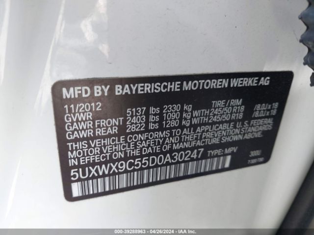 Photo 8 VIN: 5UXWX9C55D0A30247 - BMW X3 