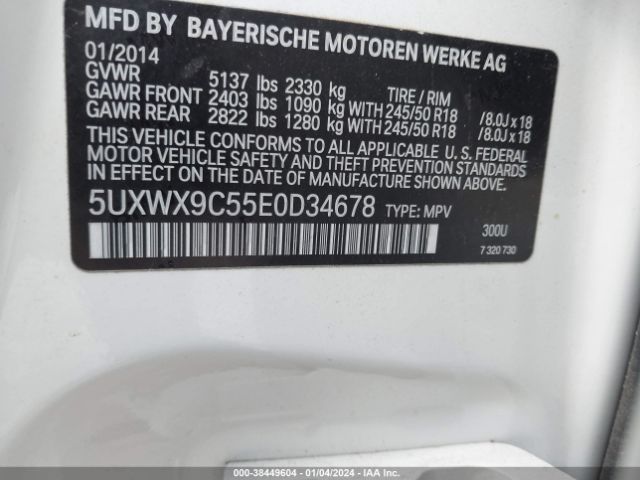 Photo 8 VIN: 5UXWX9C55E0D34678 - BMW X3 