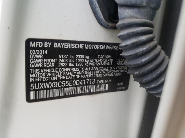 Photo 9 VIN: 5UXWX9C55E0D41713 - BMW X3 XDRIVE2 