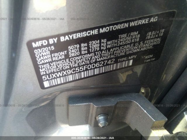 Photo 8 VIN: 5UXWX9C55F0D62742 - BMW X3 