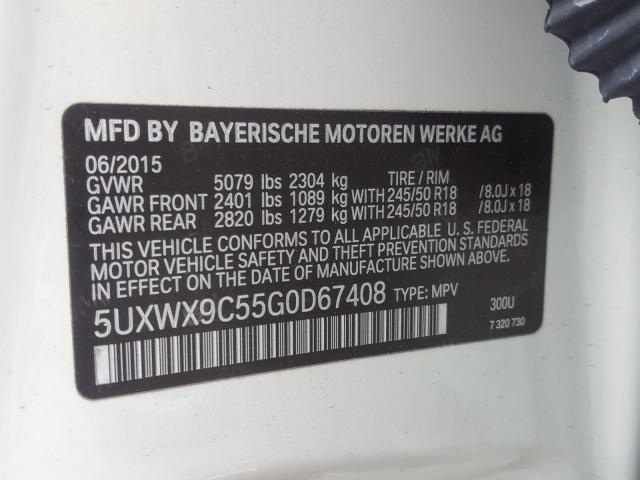 Photo 9 VIN: 5UXWX9C55G0D67408 - BMW X3 XDRIVE2 