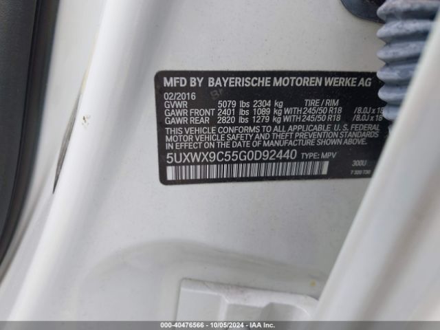 Photo 8 VIN: 5UXWX9C55G0D92440 - BMW X3 