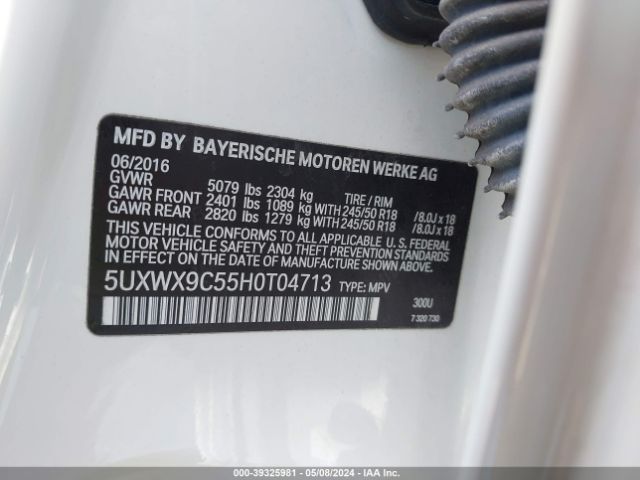 Photo 8 VIN: 5UXWX9C55H0T04713 - BMW X3 