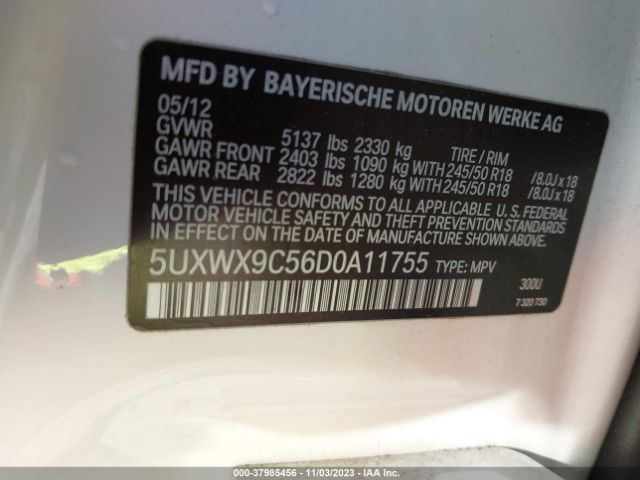 Photo 8 VIN: 5UXWX9C56D0A11755 - BMW X3 