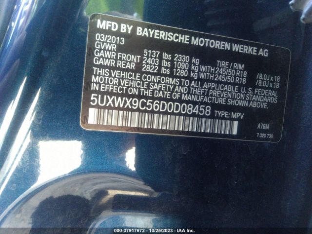 Photo 8 VIN: 5UXWX9C56D0D08458 - BMW X3 