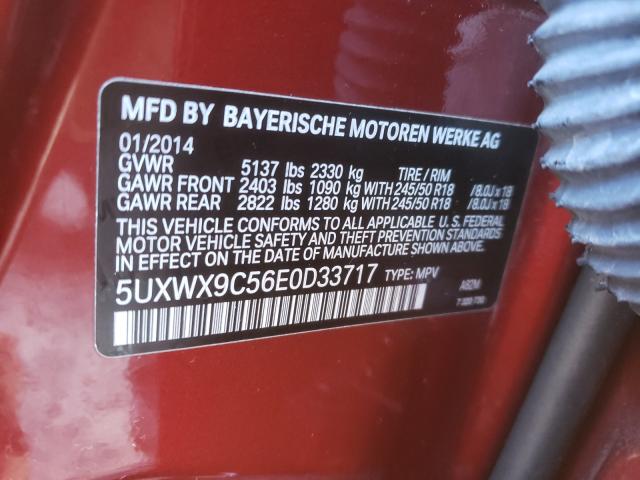 Photo 9 VIN: 5UXWX9C56E0D33717 - BMW X3 XDRIVE2 