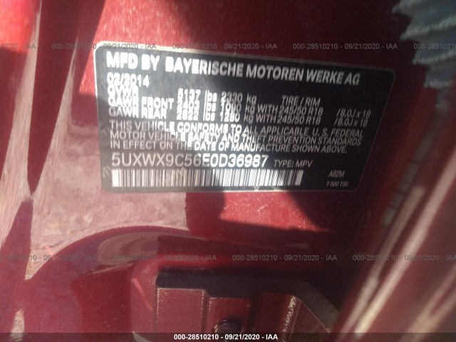 Photo 8 VIN: 5UXWX9C56E0D36987 - BMW X3 