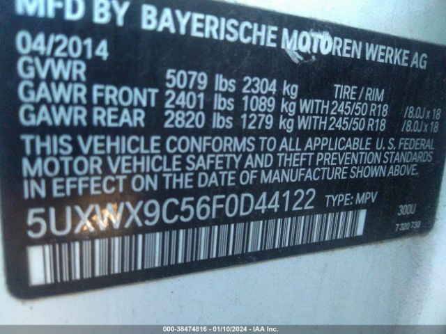 Photo 8 VIN: 5UXWX9C56F0D44122 - BMW X3 