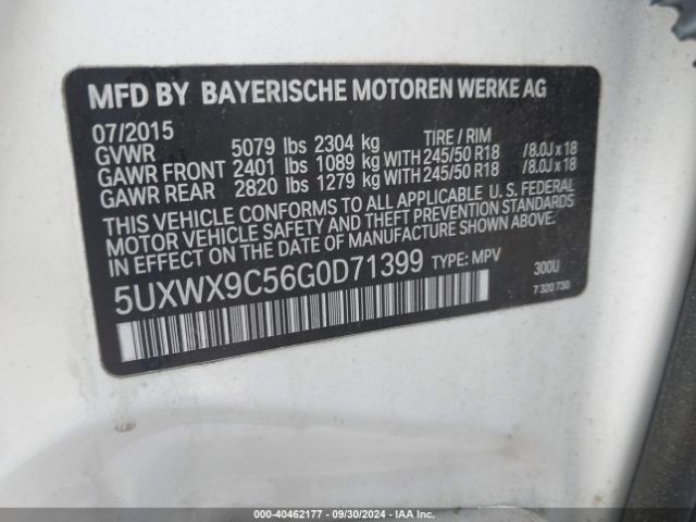 Photo 8 VIN: 5UXWX9C56G0D71399 - BMW X3 