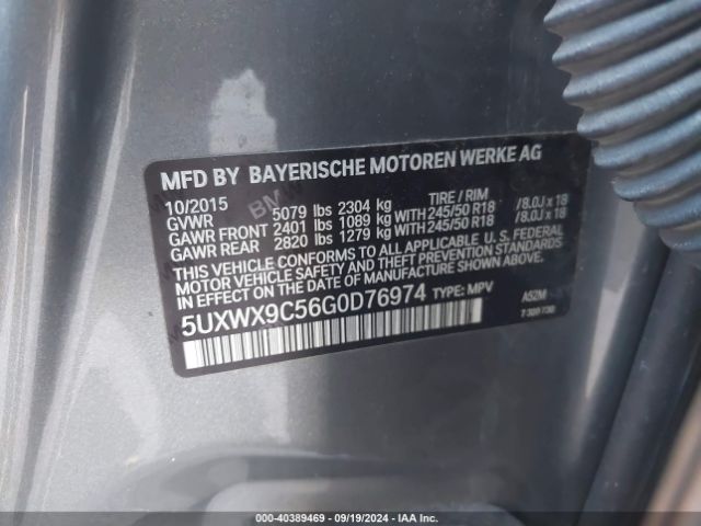 Photo 8 VIN: 5UXWX9C56G0D76974 - BMW X3 