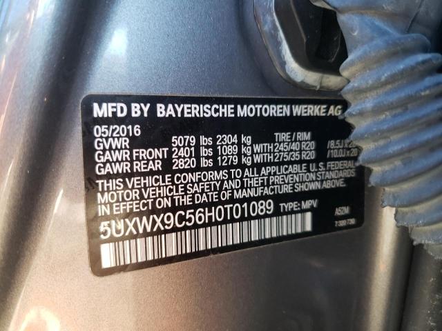 Photo 9 VIN: 5UXWX9C56H0T01089 - BMW X3 XDRIVE2 