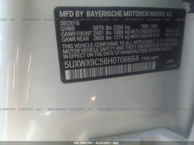 Photo 8 VIN: 5UXWX9C56H0T06664 - BMW X3 