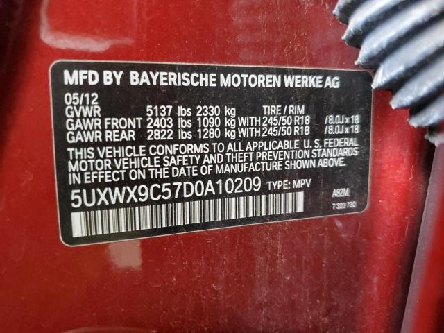 Photo 12 VIN: 5UXWX9C57D0A10209 - BMW X3 XDRIVE2 