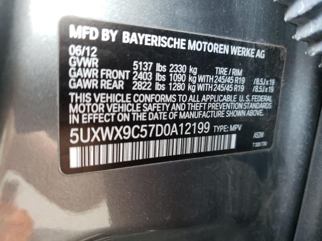 Photo 9 VIN: 5UXWX9C57D0A12199 - BMW X3 XDRIVE2 