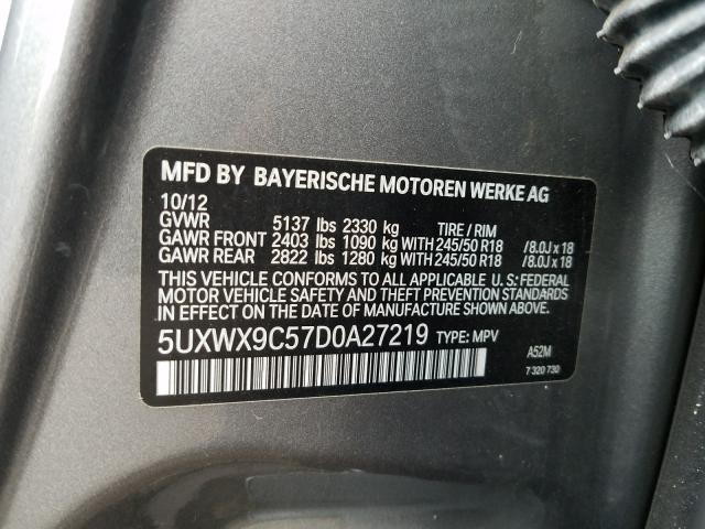 Photo 9 VIN: 5UXWX9C57D0A27219 - BMW X3 