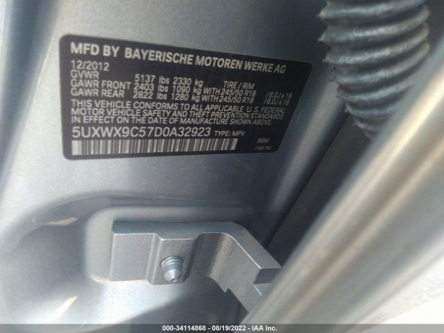 Photo 8 VIN: 5UXWX9C57D0A32923 - BMW X3 