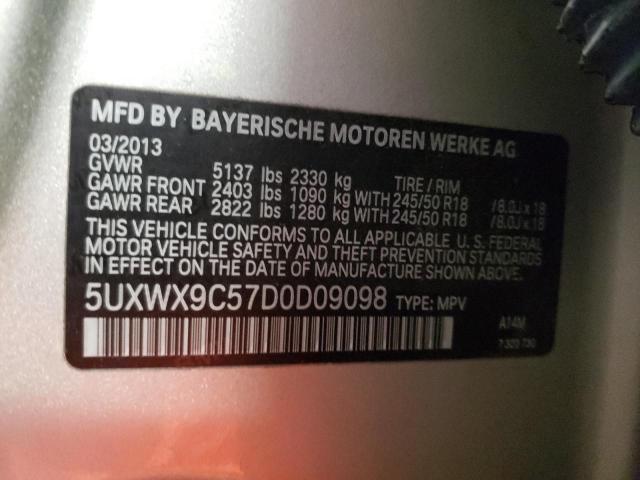 Photo 12 VIN: 5UXWX9C57D0D09098 - BMW X3 