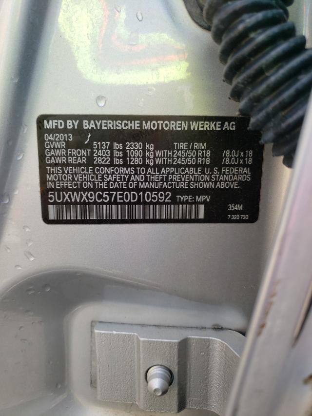 Photo 9 VIN: 5UXWX9C57E0D10592 - BMW X3 XDRIVE2 