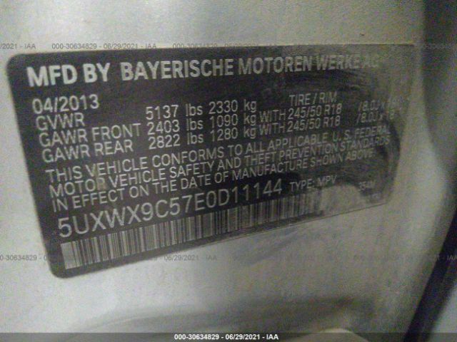 Photo 8 VIN: 5UXWX9C57E0D11144 - BMW X3 