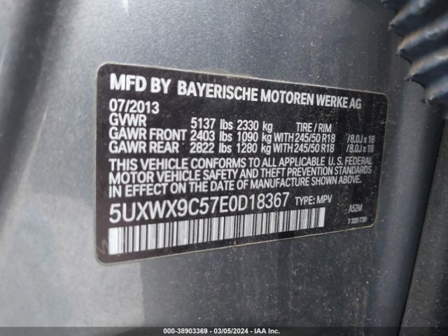 Photo 8 VIN: 5UXWX9C57E0D18367 - BMW X3 