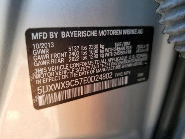 Photo 12 VIN: 5UXWX9C57E0D24802 - BMW X3 XDRIVE2 