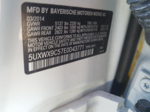 Photo 9 VIN: 5UXWX9C57E0D43771 - BMW X3 XDRIVE2 