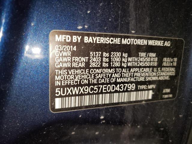 Photo 11 VIN: 5UXWX9C57E0D43799 - BMW X3 