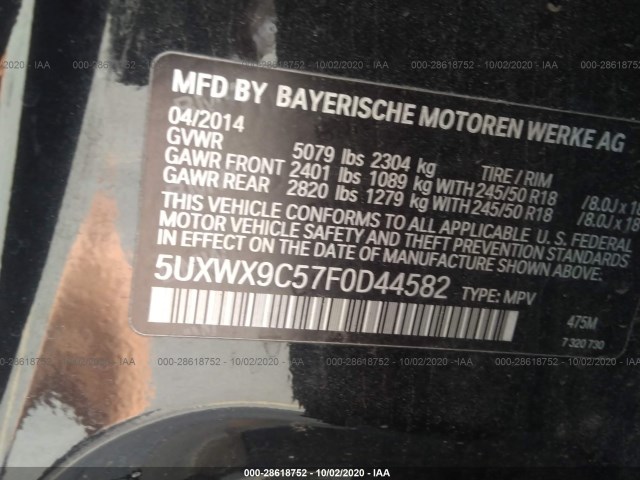 Photo 8 VIN: 5UXWX9C57F0D44582 - BMW X3 