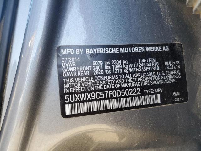 Photo 12 VIN: 5UXWX9C57F0D50222 - BMW X3 XDRIVE2 