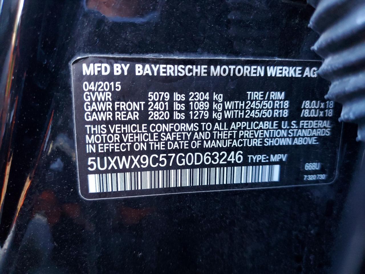 Photo 11 VIN: 5UXWX9C57G0D63246 - BMW X3 