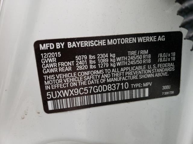 Photo 9 VIN: 5UXWX9C57G0D83710 - BMW X3 XDRIVE2 