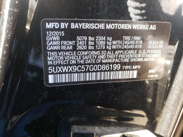 Photo 9 VIN: 5UXWX9C57G0D86199 - BMW X3 XDRIVE2 