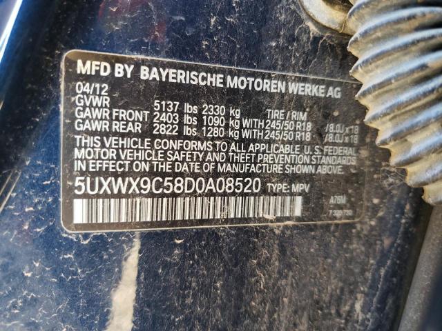 Photo 11 VIN: 5UXWX9C58D0A08520 - BMW X3 