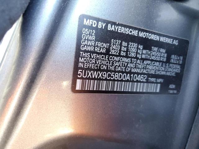 Photo 12 VIN: 5UXWX9C58D0A10462 - BMW X3 XDRIVE2 