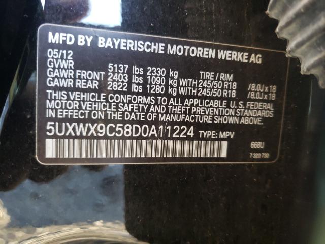 Photo 9 VIN: 5UXWX9C58D0A11224 - BMW X3 XDRIVE2 