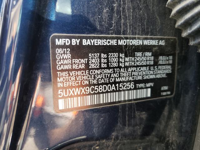 Photo 9 VIN: 5UXWX9C58D0A15256 - BMW X3 XDRIVE2 