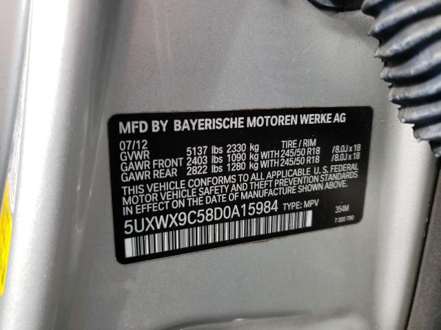 Photo 9 VIN: 5UXWX9C58D0A15984 - BMW X3 XDRIVE2 