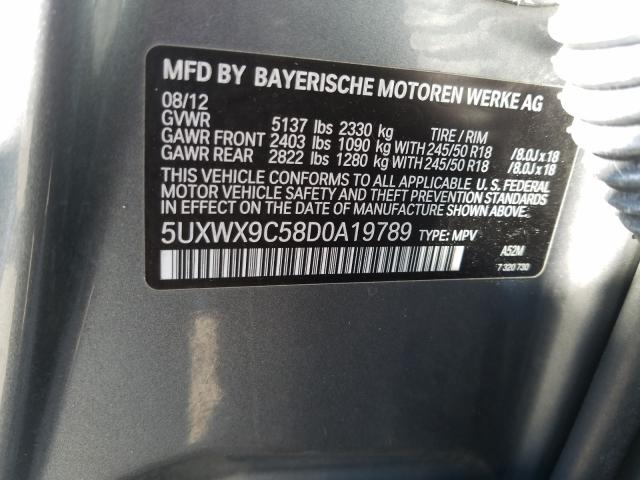 Photo 9 VIN: 5UXWX9C58D0A19789 - BMW X3 XDRIVE2 