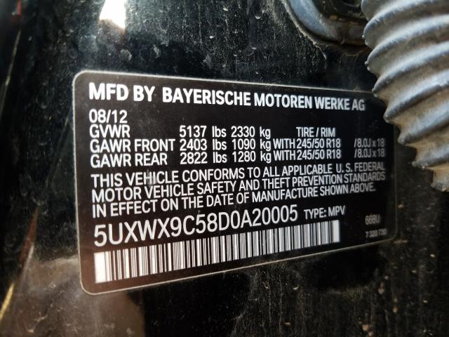 Photo 9 VIN: 5UXWX9C58D0A20005 - BMW X3 XDRIVE2 