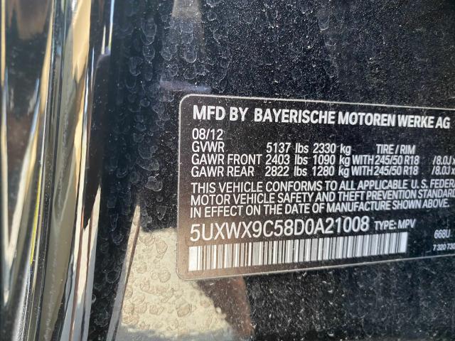 Photo 9 VIN: 5UXWX9C58D0A21008 - BMW X3 