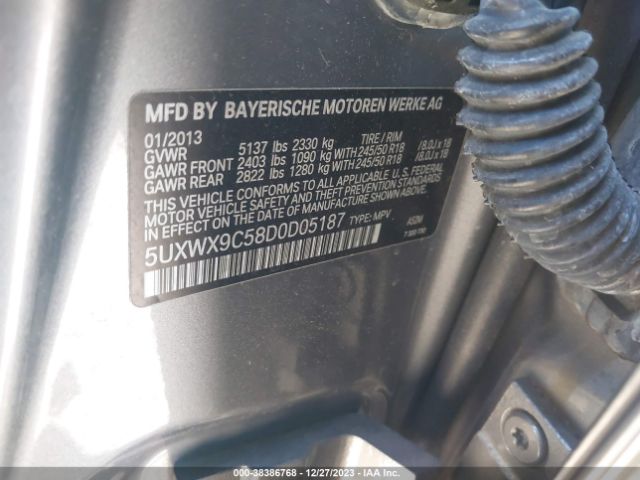 Photo 8 VIN: 5UXWX9C58D0D05187 - BMW X3 