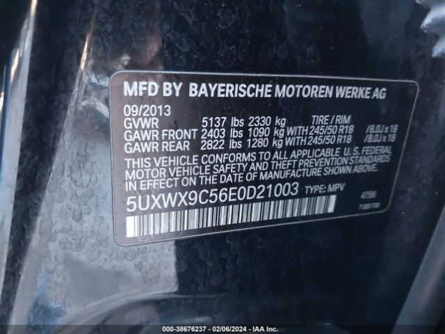 Photo 8 VIN: 5UXWX9C58E0921003 - BMW X3 